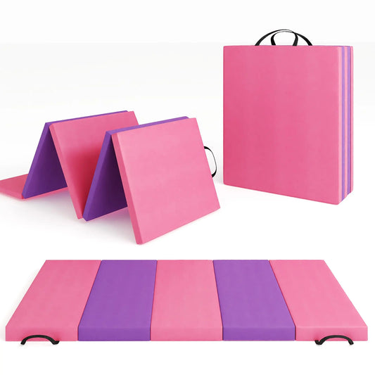 HiMISS Portable Folding Gymnastics Tumbling Mat for Home Workouts