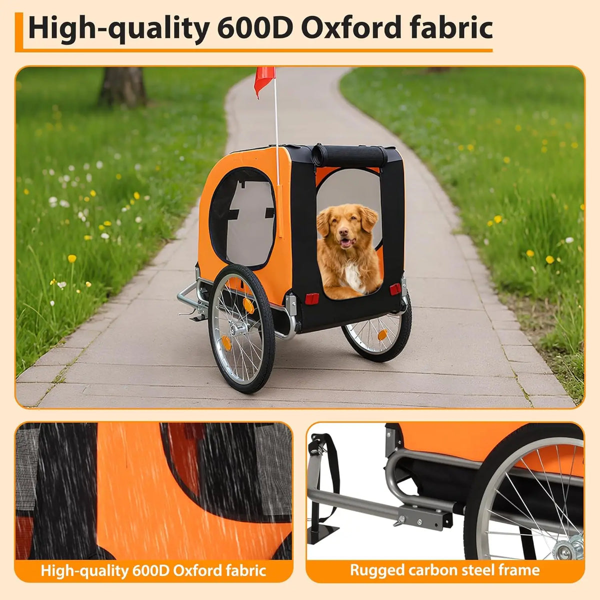 TWISTER.CK Foldable Dog Bike Trailer With Universal Coupler
