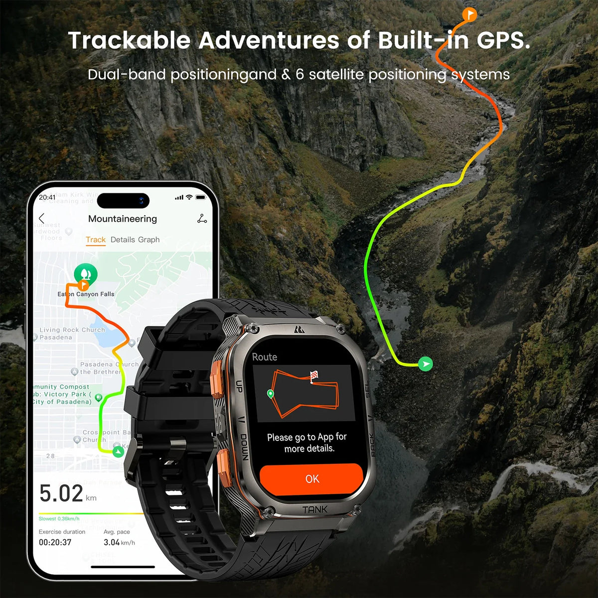 KOSPET Tank M3 Ultra GPS Smartwatch Bluetooth Calling Health Tracking