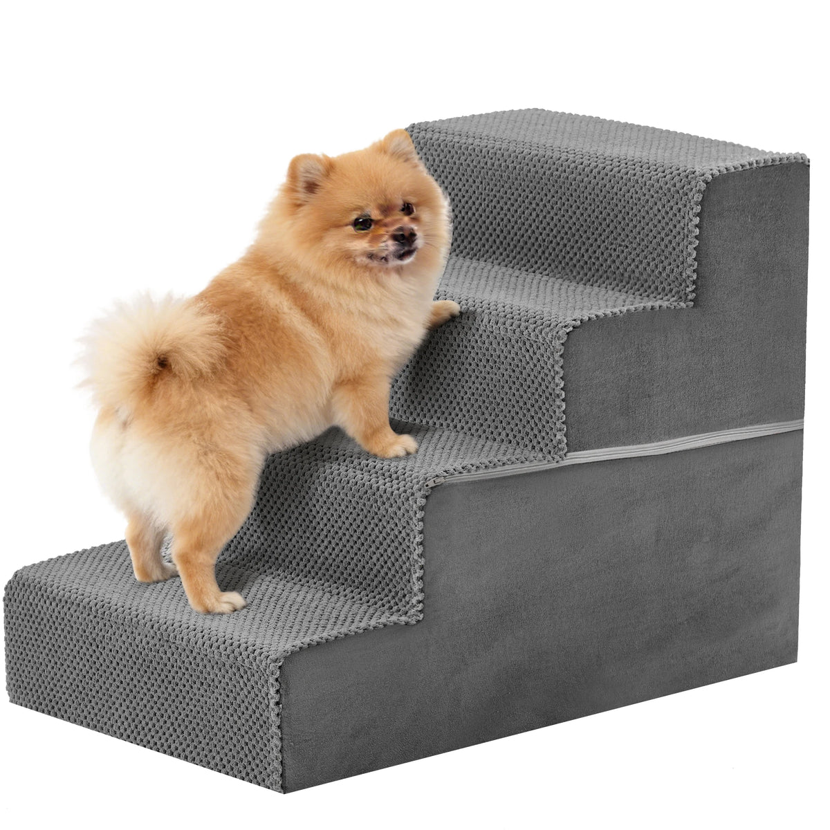 Curved Foam Dog Stairs Ramp With Non Slip Indoor Pet Access