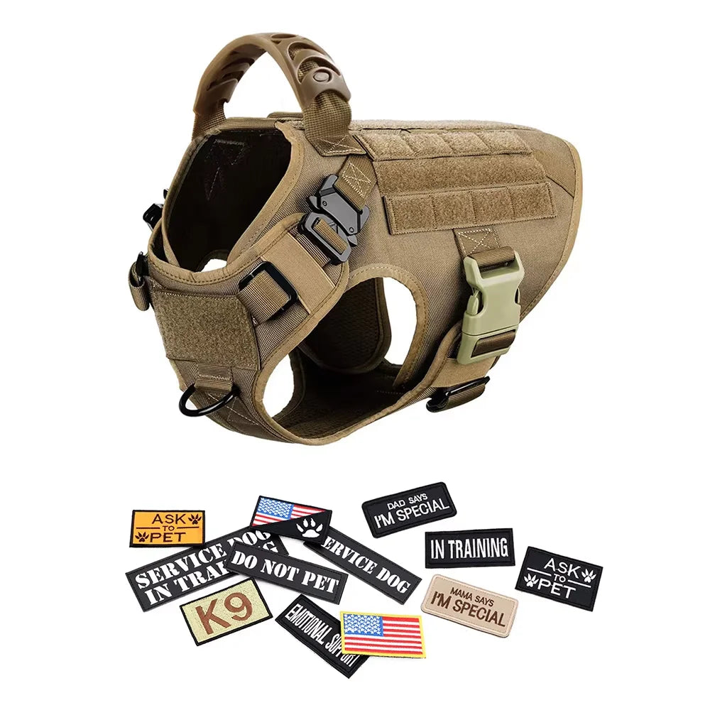 PETRAVEL Tactical Dog Harness Vest With Leash And Training Patches