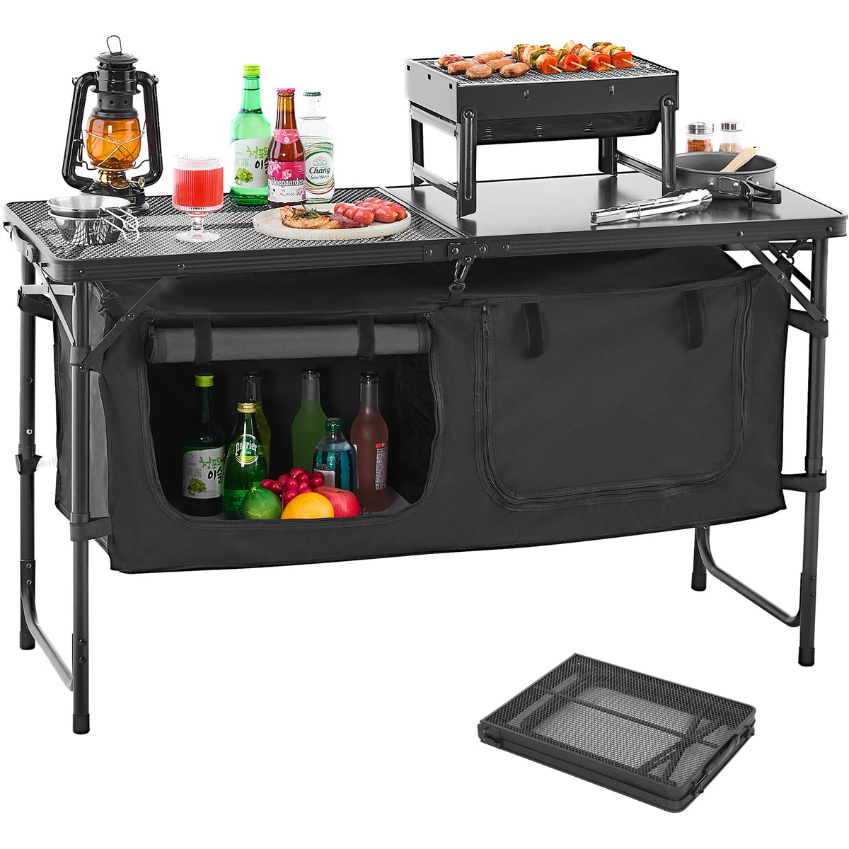 SucceBuy Portable Outdoor Camping Kitchen Cooking Table