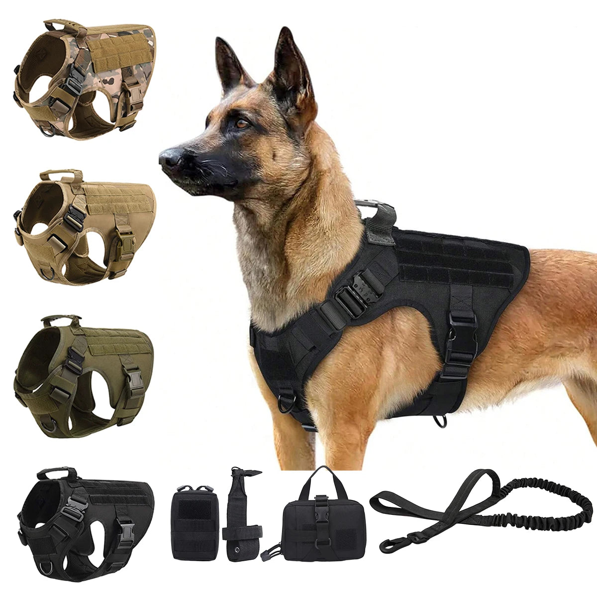 PETRAVEL Tactical Dog Harness With Leash For Training And Walking