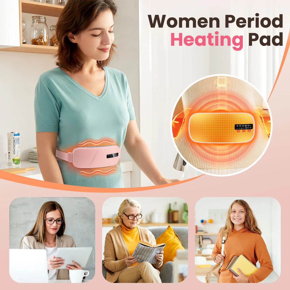 PASTSKY Electric Heating Vibration Waist Massage Belt For Cramps
