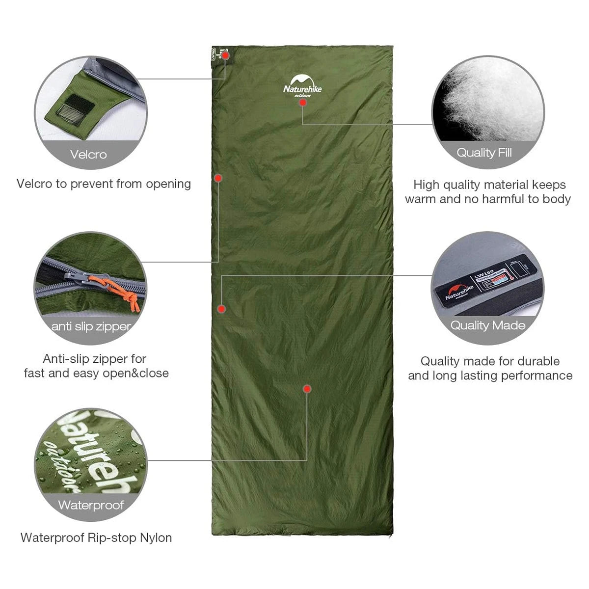 Naturehike Ultralight Envelope Sleeping Bag for Summer Camping