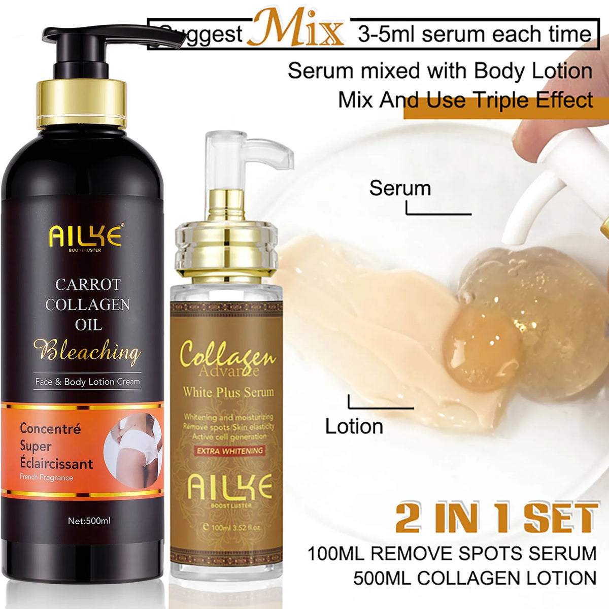 AILKE Collagen Skincare Set For Brightening And Even Skin Tone