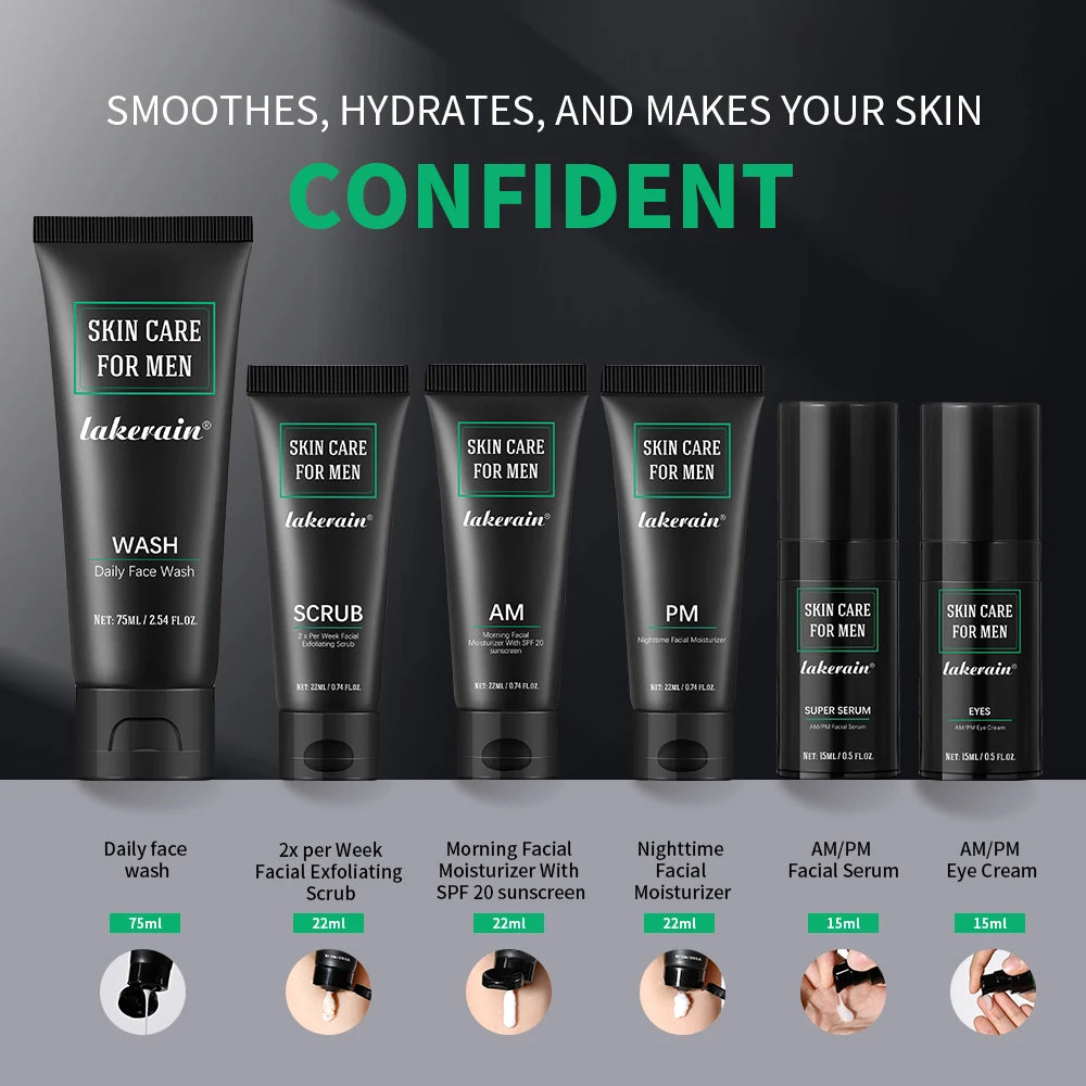 Ibcccndc Men's Deep Cleansing Skincare and Hydration Grooming Set
