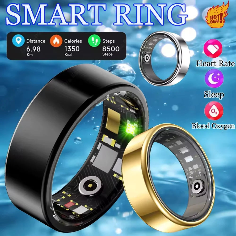 Smart Bluetooth Health Ring Heart Rate Blood Pressure Monitoring
