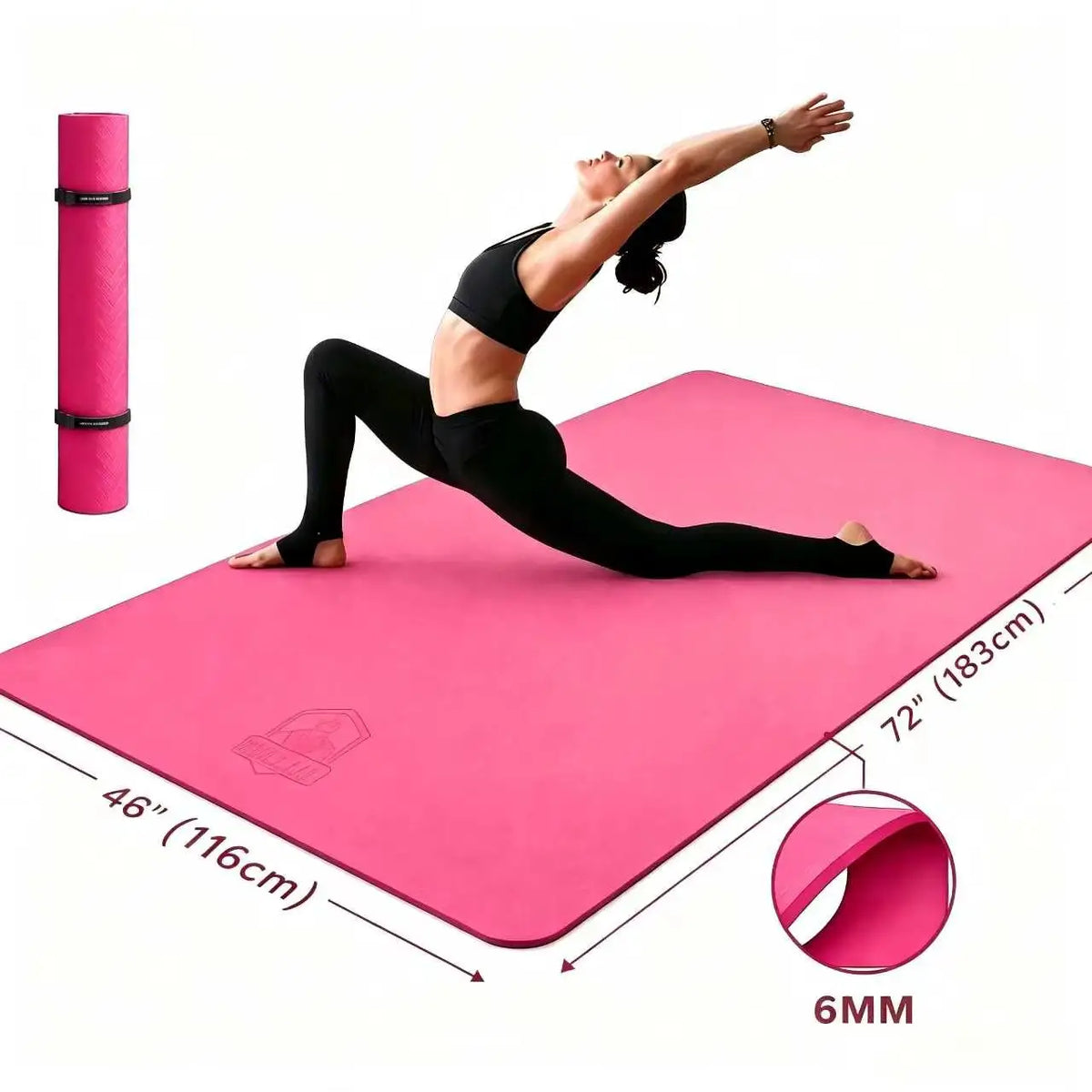 HAPBEAR Extra Large Non Slip TPE Yoga Mat for Fitness