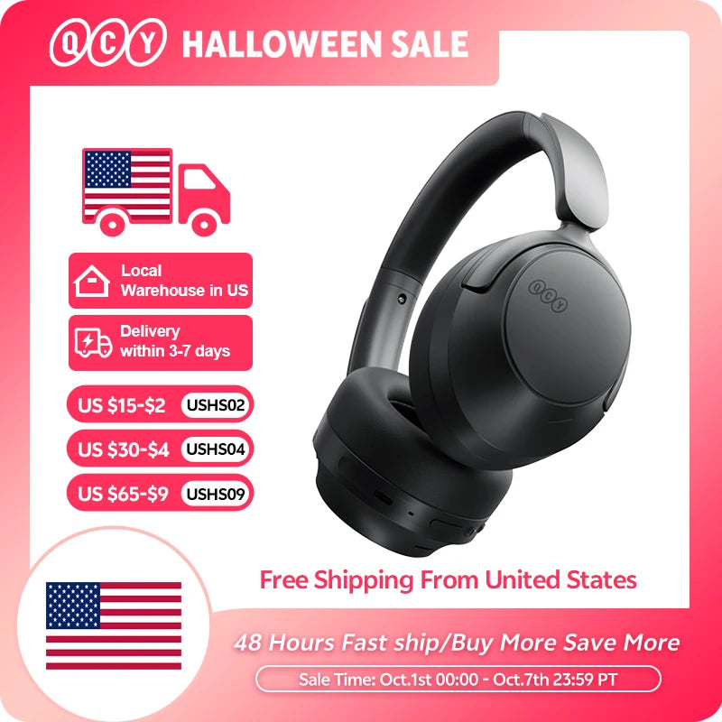 QCY H3S Wireless Headphones With Noise Cancellation And Spatial Sound