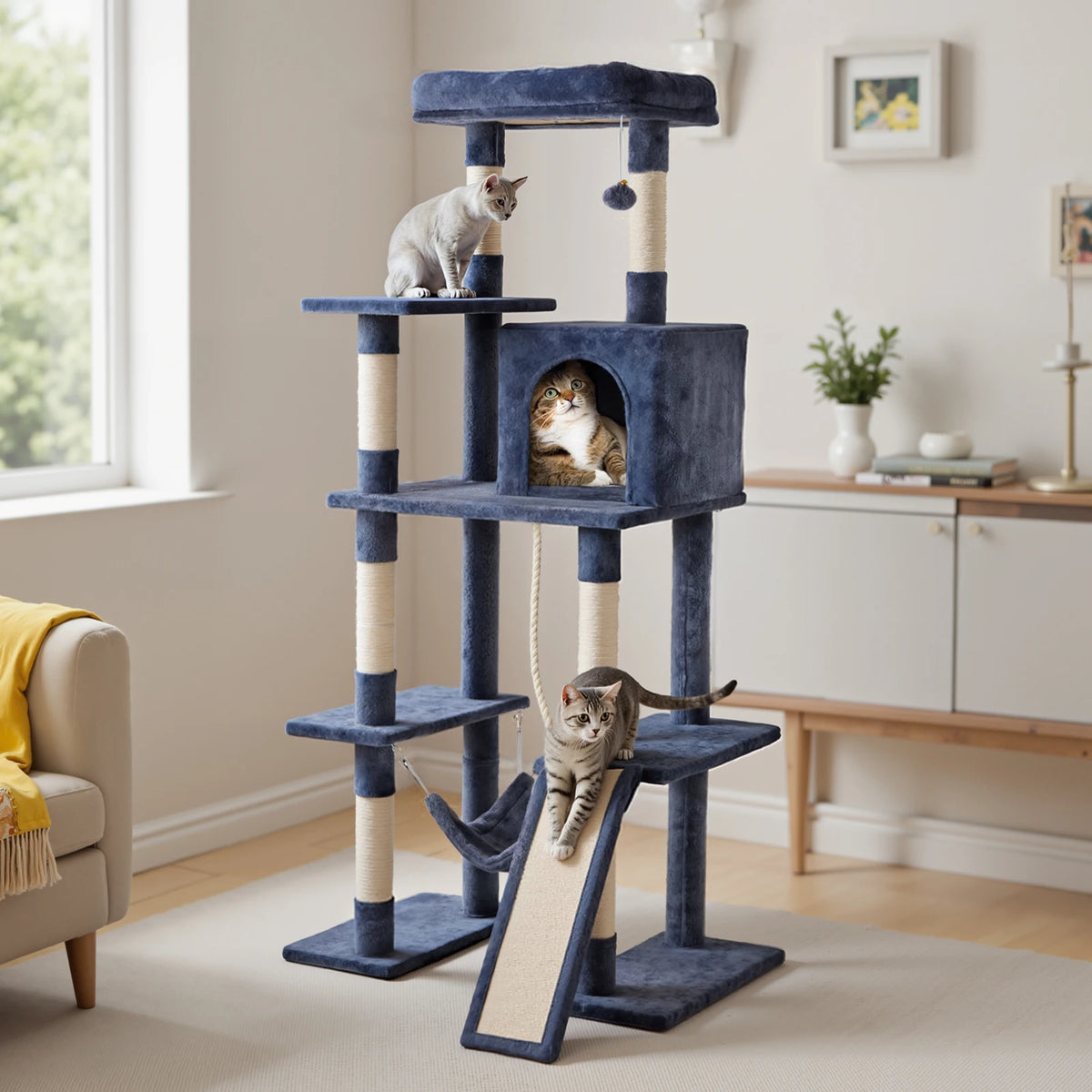 JHK Multi-Level Cat Tree With Sisal Scratching Posts