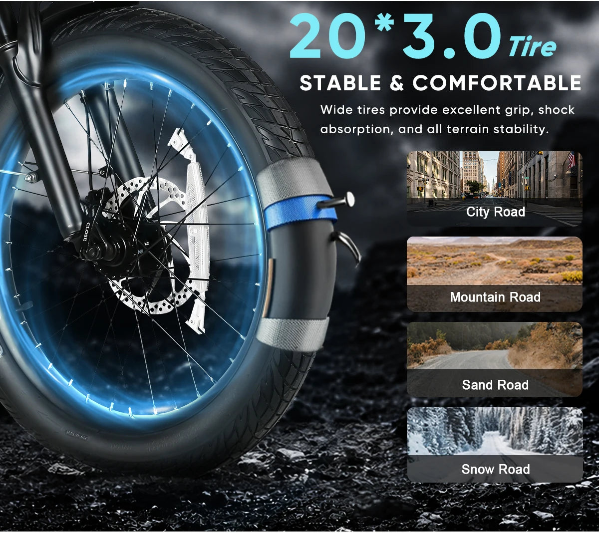 SAMEBIKE CY20Pro Foldable Electric Bike With Dual Suspension