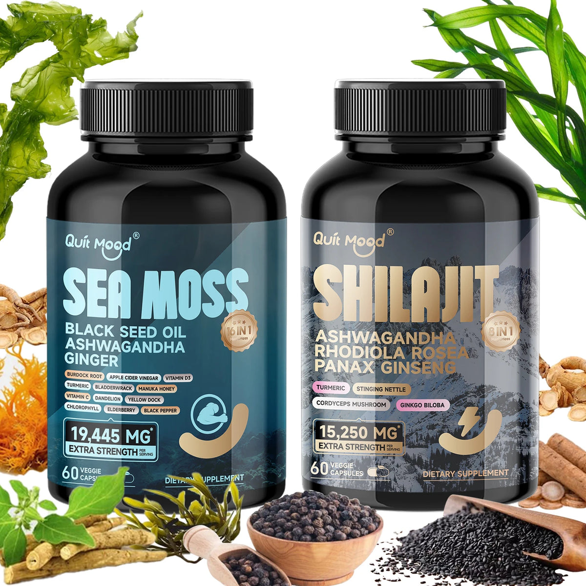 Quit Mood Shilajit With Ginseng Ashwagandha Rhodiola And Turmeric
