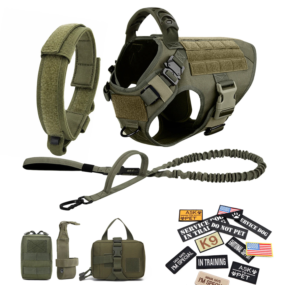 PETRAVEL Tactical Dog Harness Vest With Leash And Training Patches