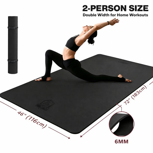 HAPBEAR Extra Large Non Slip TPE Yoga Mat for Fitness