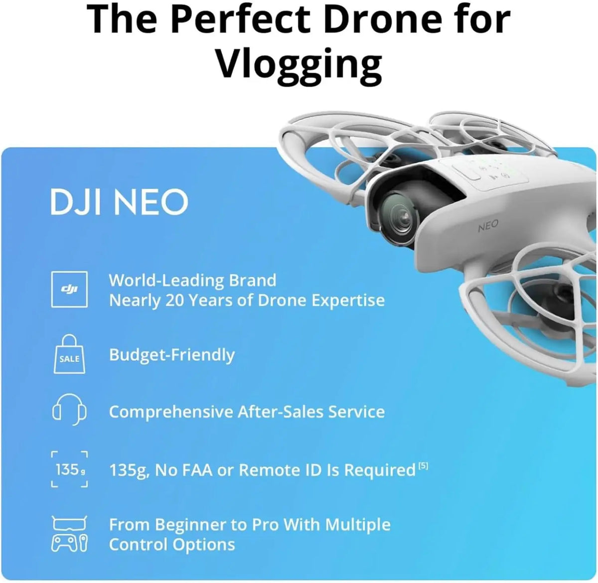 DJI Neo Mini Drone With 4K UHD Camera Smart Tracking