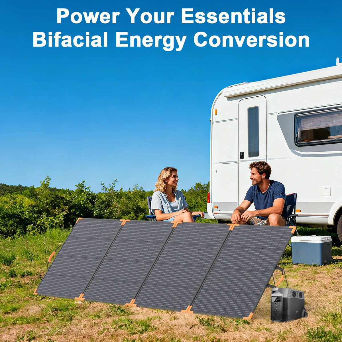 MHPOWOS 400W Bifacial Foldable Solar Panel for Portable Power Stations