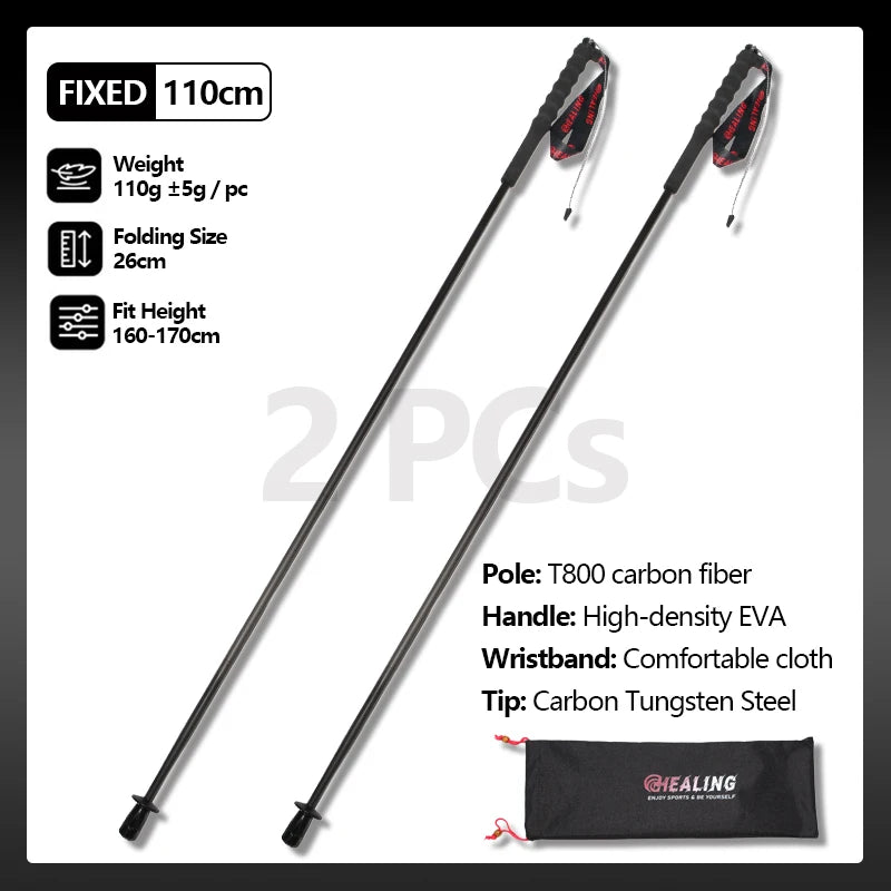 OKHEALING Carbon Fiber Folding Trekking Poles for Hiking and Travel