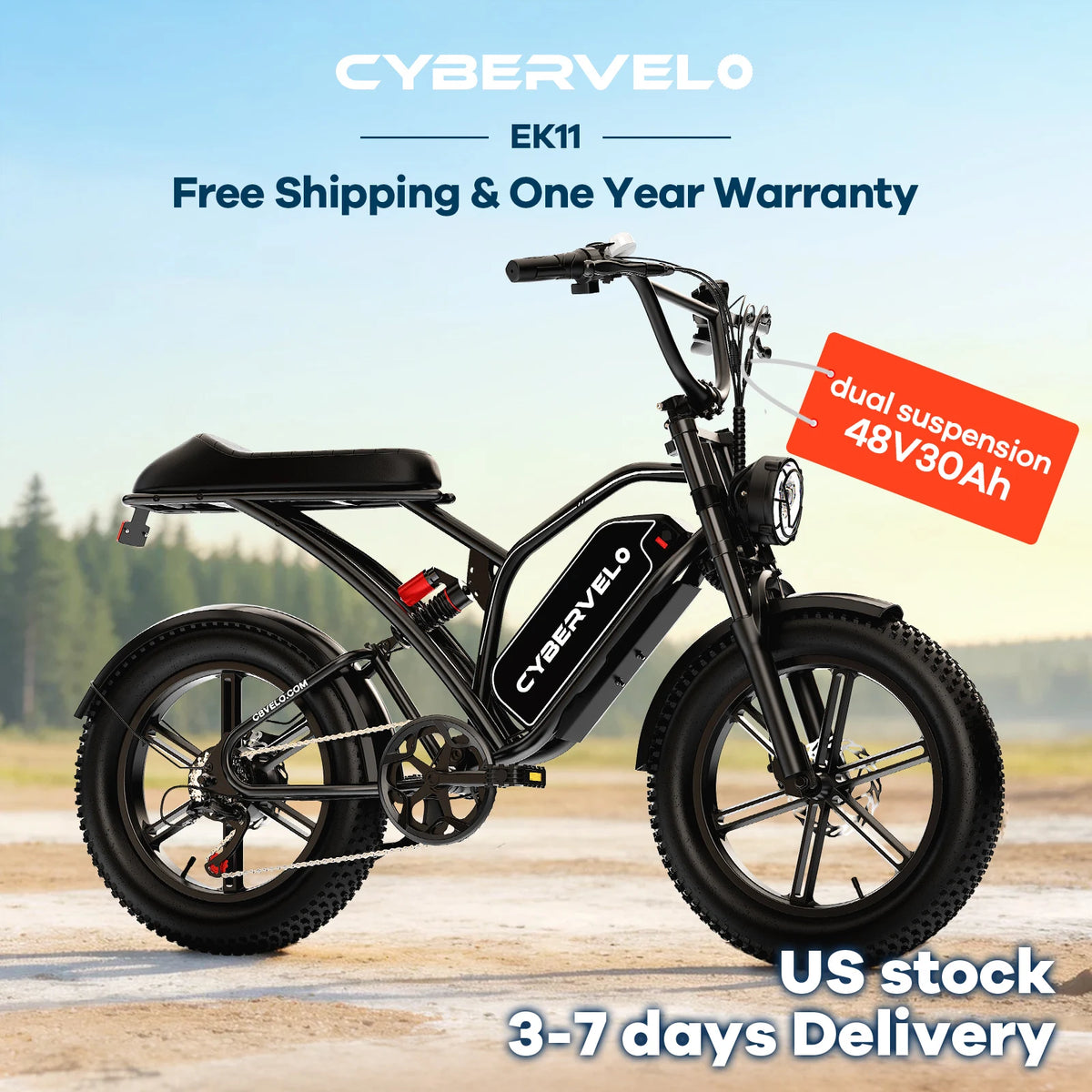 Cybervelo EK11 Electric Fat Tire All Terrain Electric Bike
