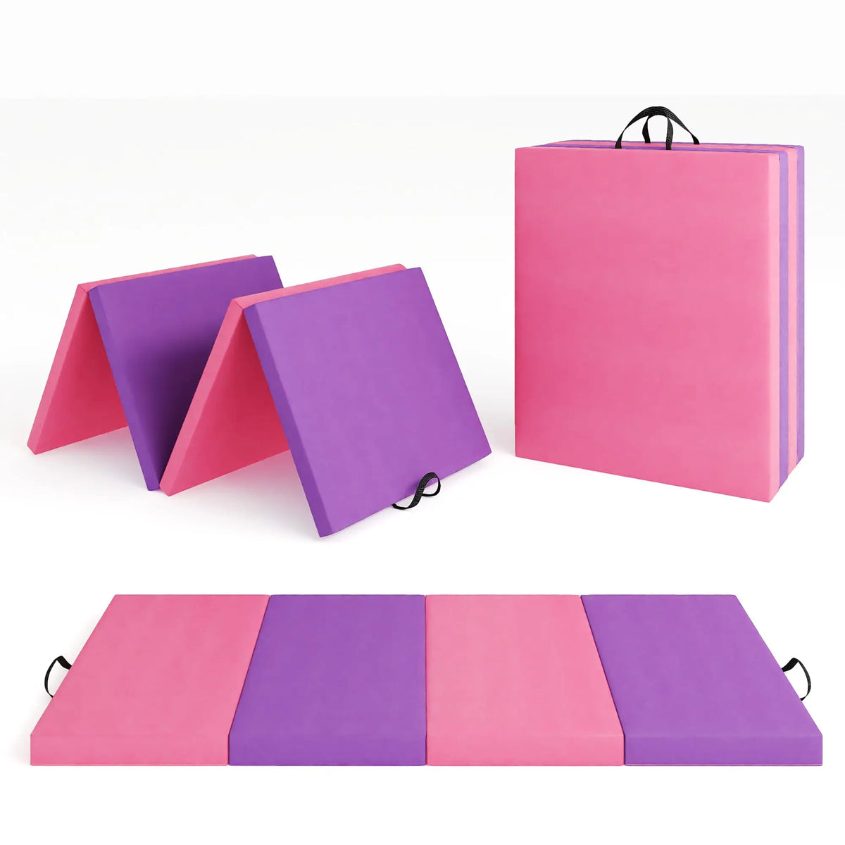HiMISS Portable Folding Gymnastics Tumbling Mat for Home Workouts