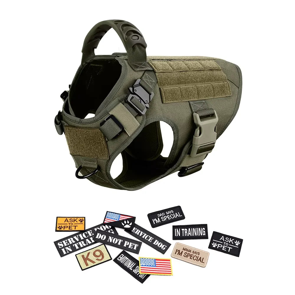 PETRAVEL Tactical Dog Harness Vest With Leash And Training Patches