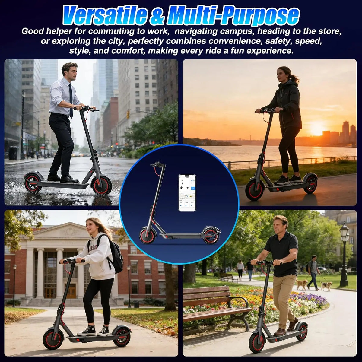 OBX Electric Scooter With App For Adults With Foldable Design