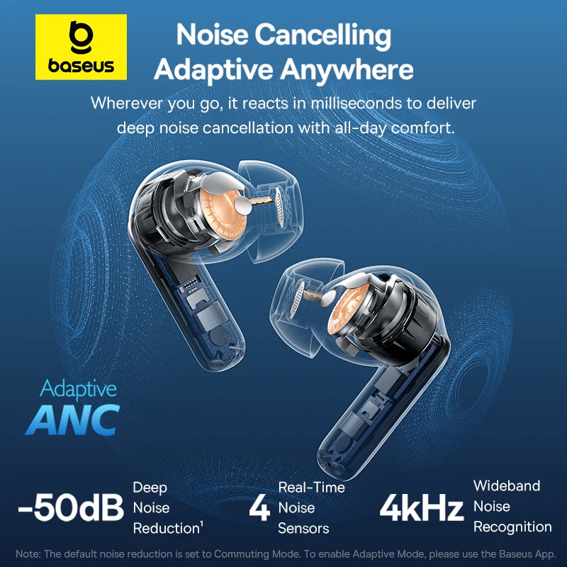 Baseus Bass BP1 Pro Noise Cancelling Wireless Earbuds With LDAC