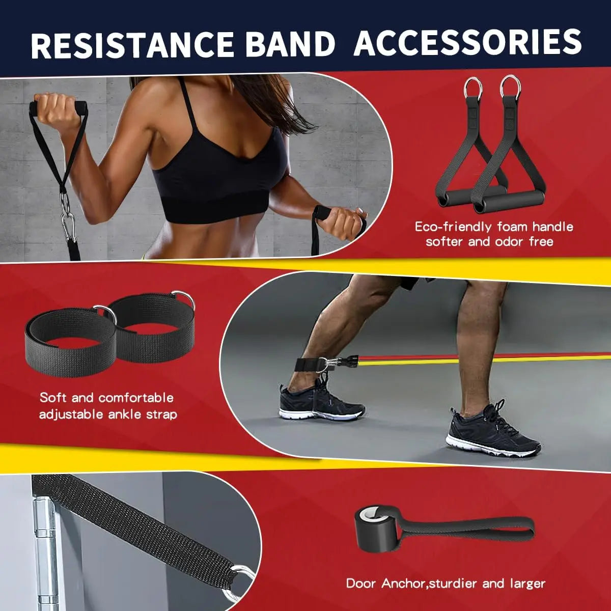WHATAFIT Resistance Bands Set With Handles For Strength Training