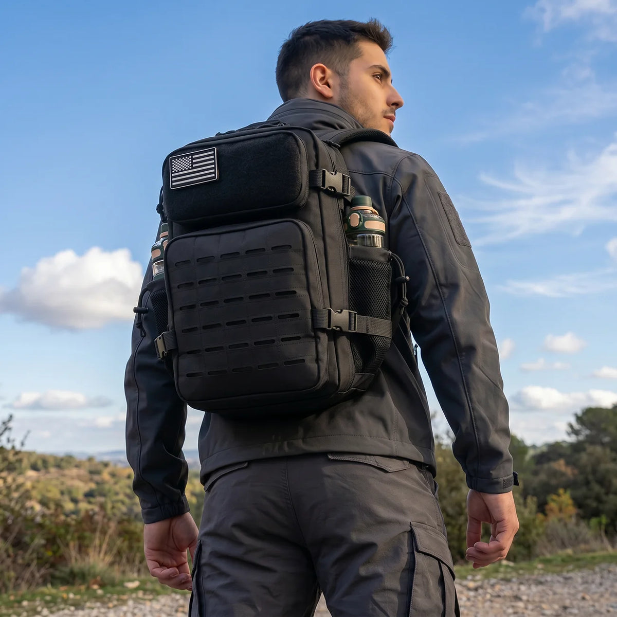 ReFire Gear Tactical MOLLE Hiking Backpack With Dual Cup Holders