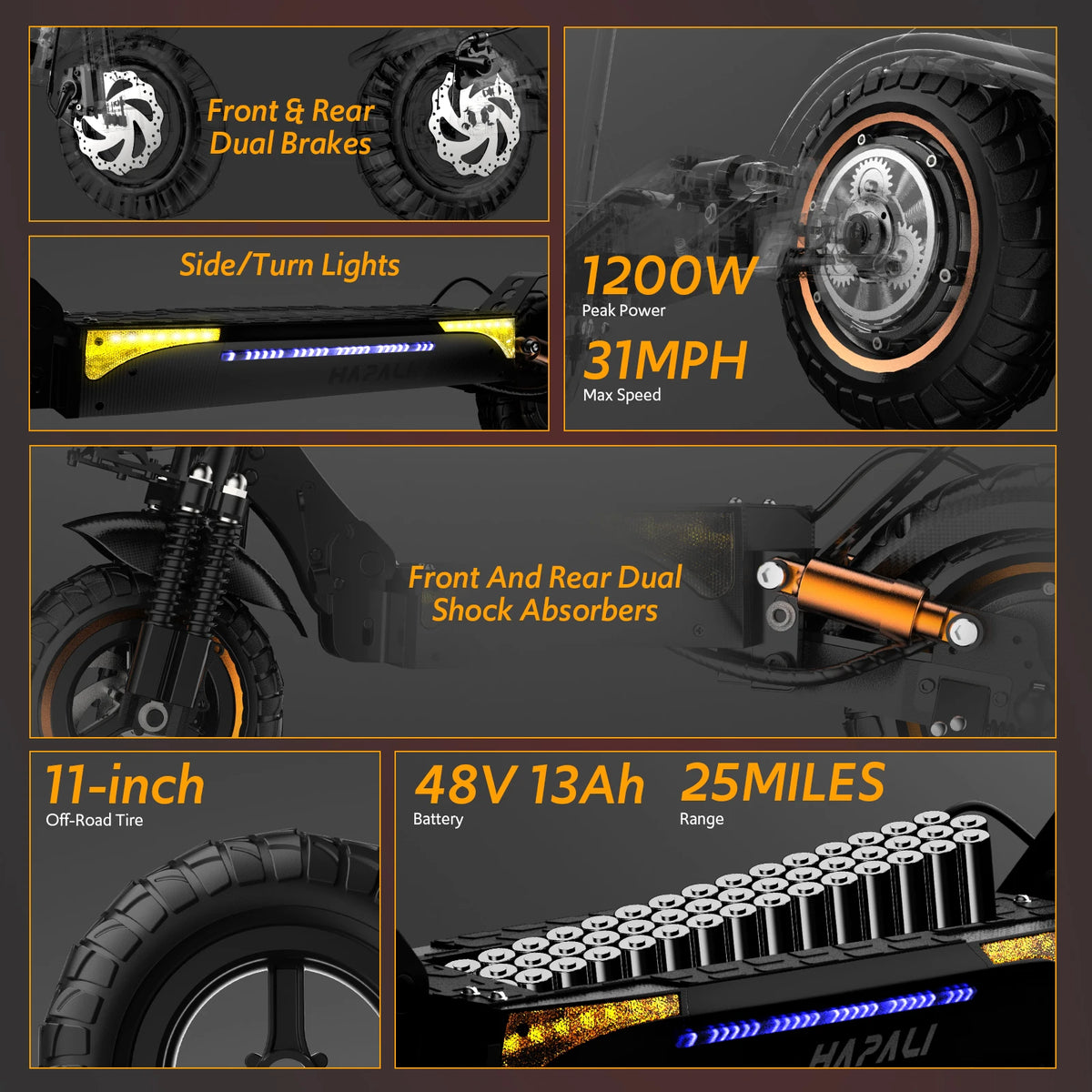 Osboo Off Road Electric Scooter With Powerful Motor And Suspension