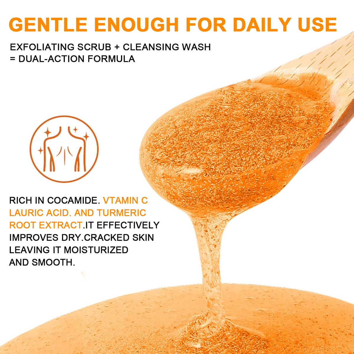 Amococo Turmeric Vitamin C Exfoliating Body Scrub Shower Gel