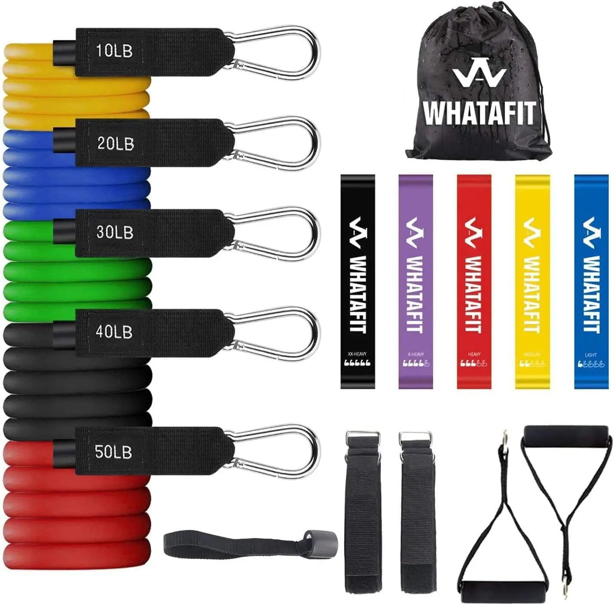 WHATAFIT Resistance Bands Set With Handles For Strength Training