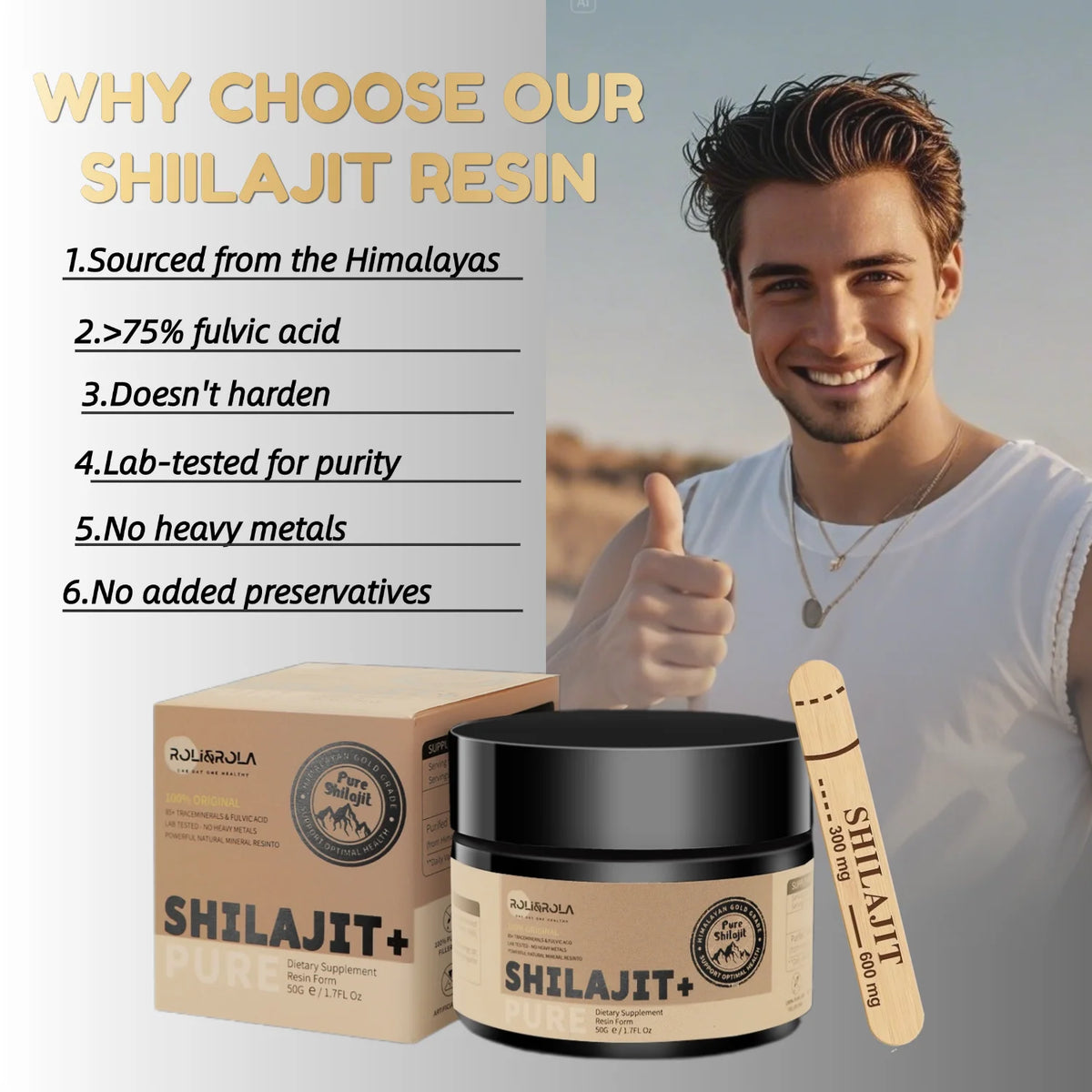 ROLI ROLA Pure Himalayan Shilajit Resin Dietary Supplement