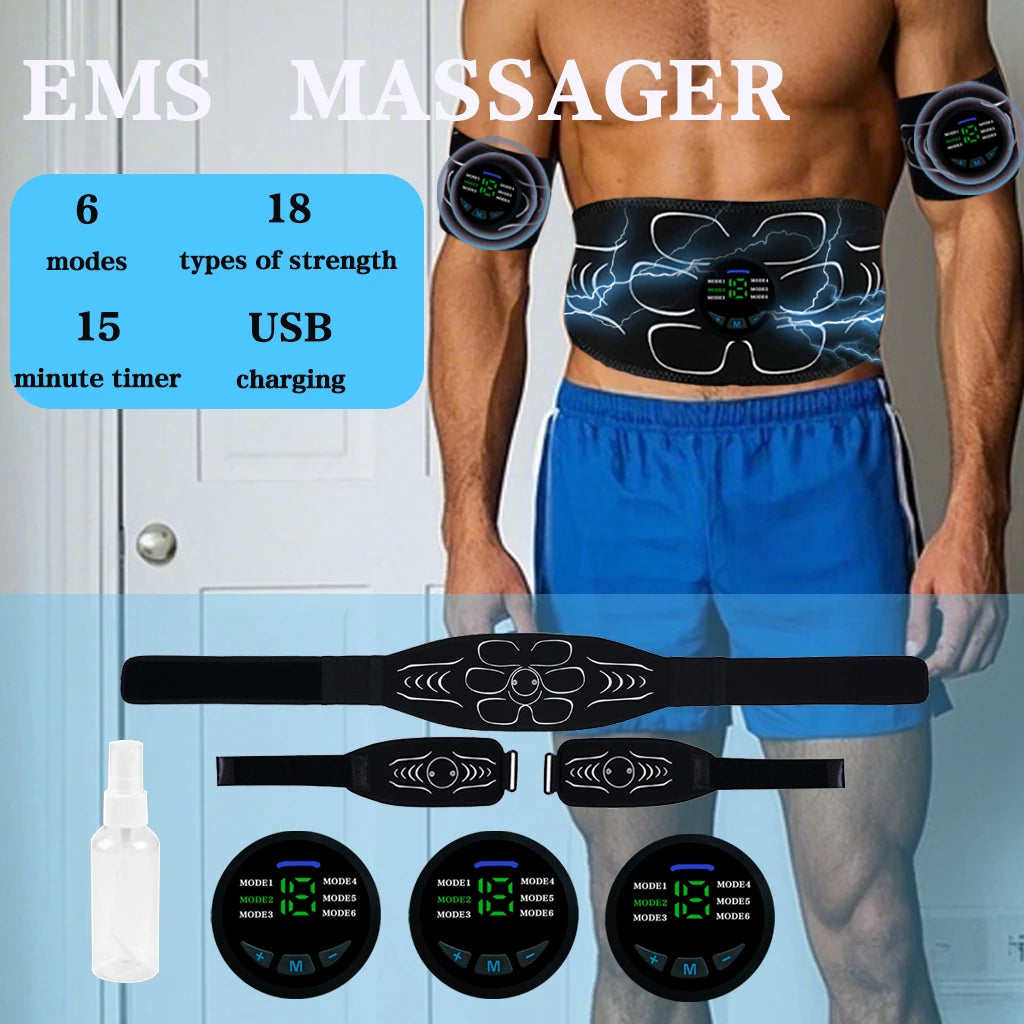 Woflend Rechargeable EMS Muscle Stimulator Fitness Massage Belt