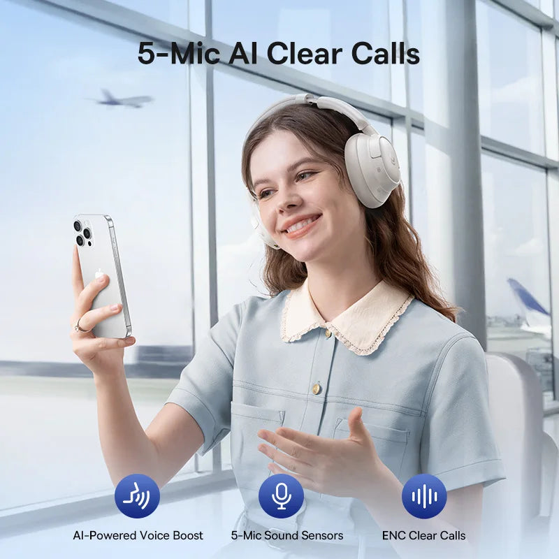 Baseus Wireless Noise Canceling Over Ear Headphones Spatial Audio