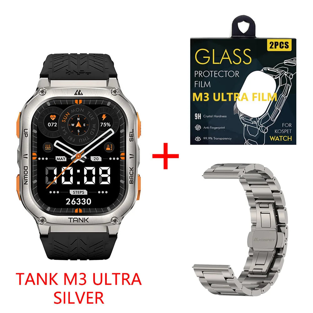 KOSPET Tank M3 Ultra GPS Smartwatch Bluetooth Calling Health Tracking