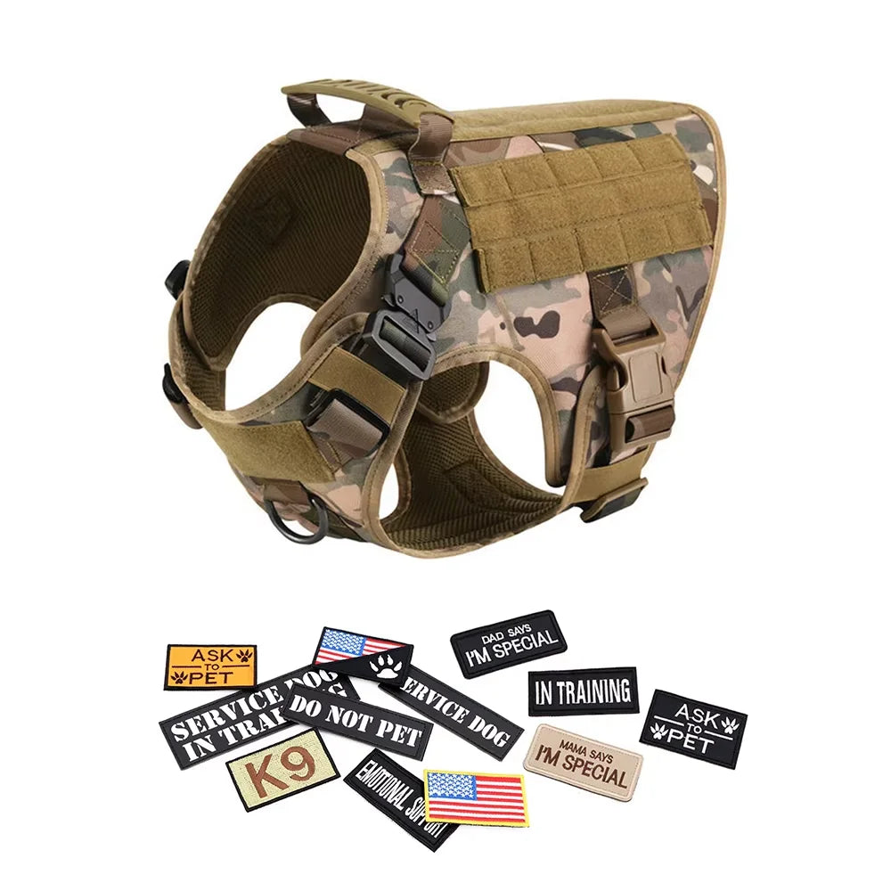PETRAVEL Tactical Dog Harness Vest With Leash And Training Patches
