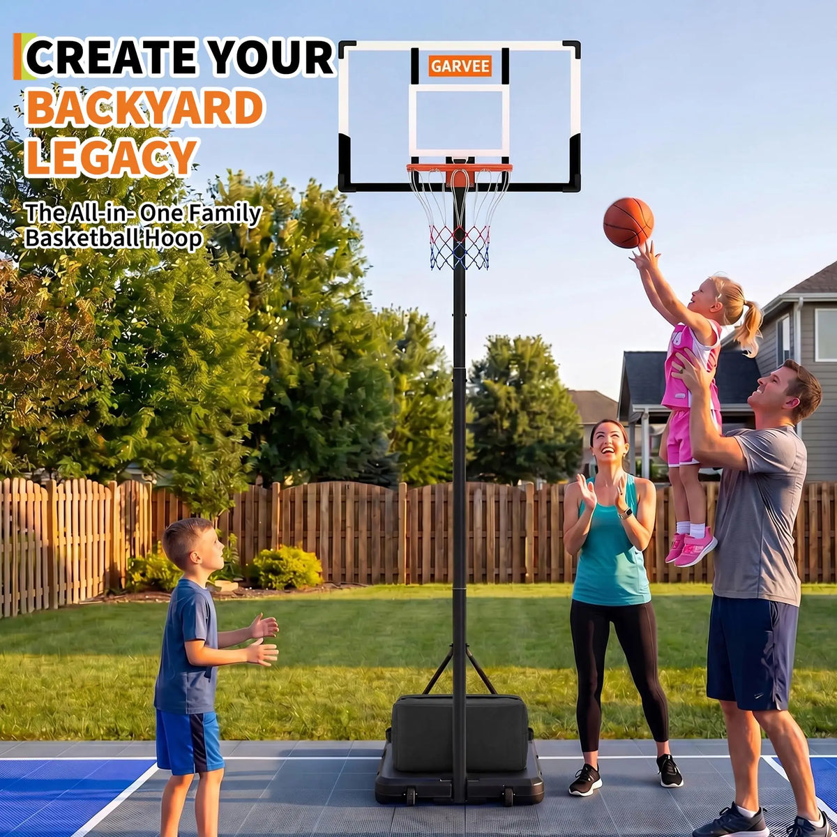 HiMISS Portable Adjustable Basketball Hoop For Indoor Outdoor Play
