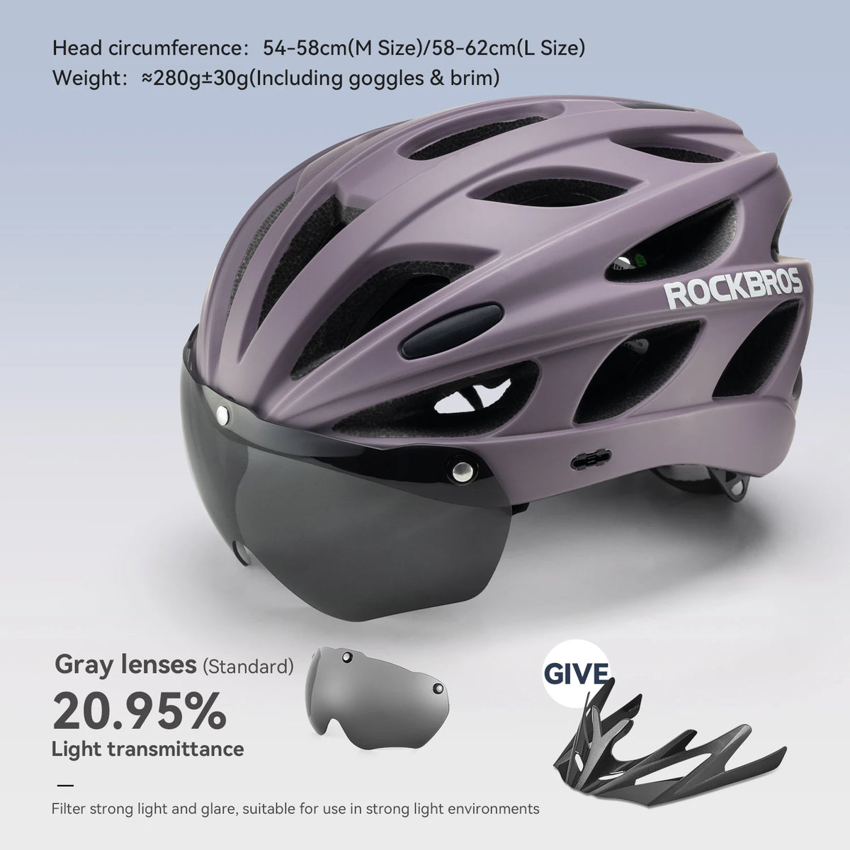 ROCKBROS Integrated Cycling Helmet With Goggles For MTB Road Bikes