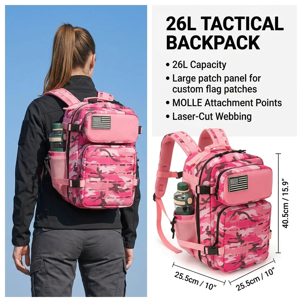 ReFire Gear Tactical MOLLE Hiking Backpack With Dual Cup Holders