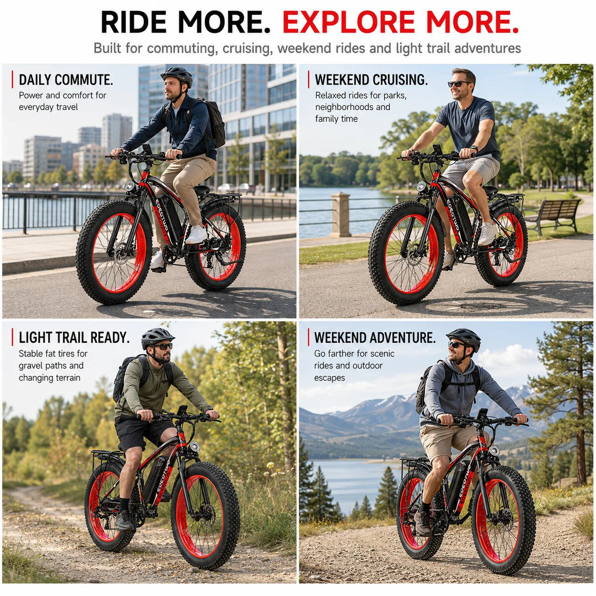 EOEOTWO Electric Mountain Bike With Removable Battery And Disc Brakes