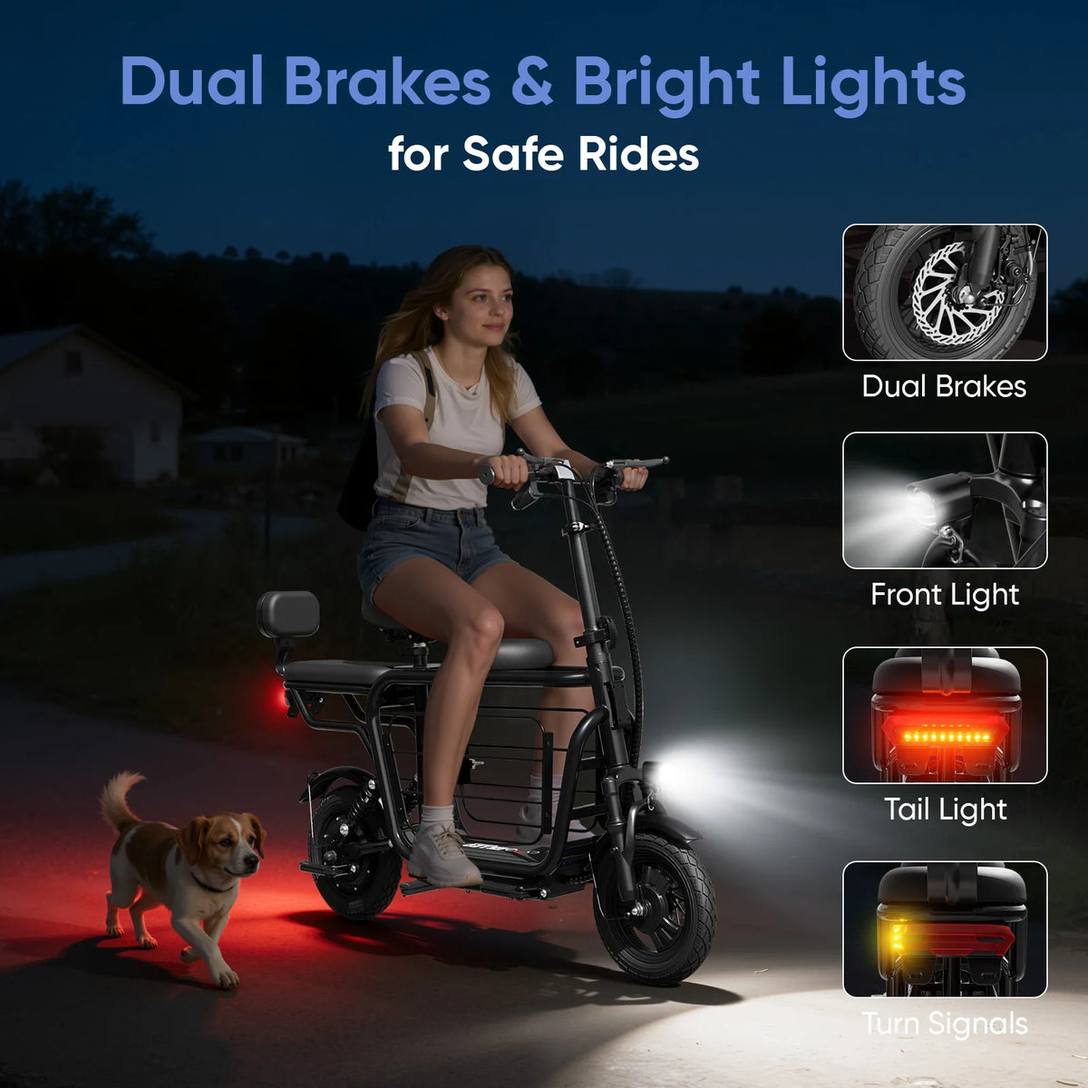 Eilleo Spacewalk 750W Foldable Electric Scooter With Seat