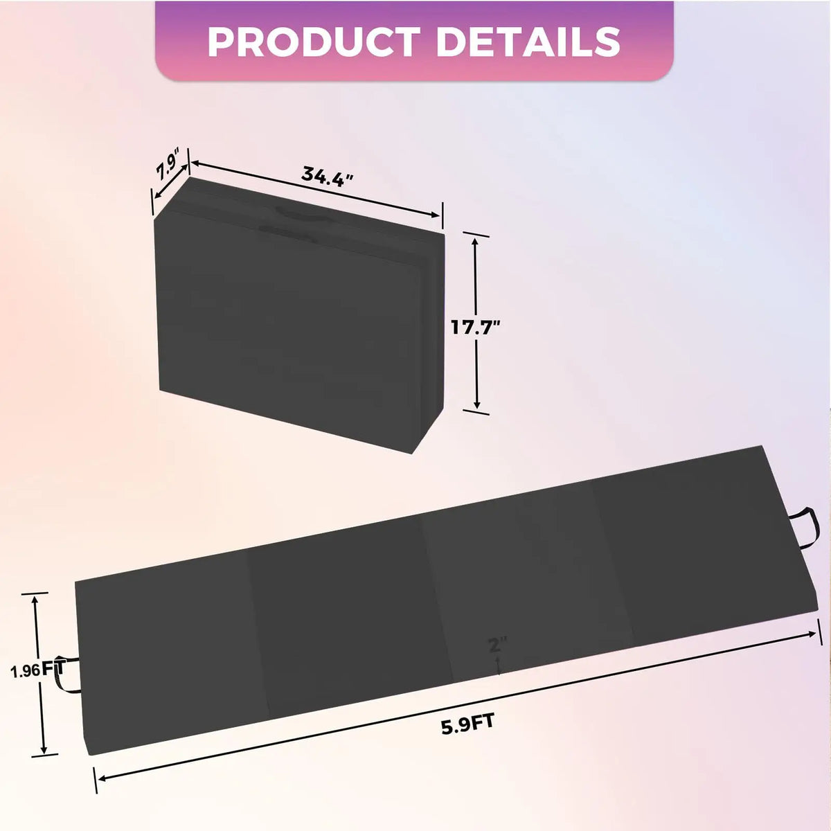 HiMISS Portable Folding Gymnastics Tumbling Mat for Home Workouts