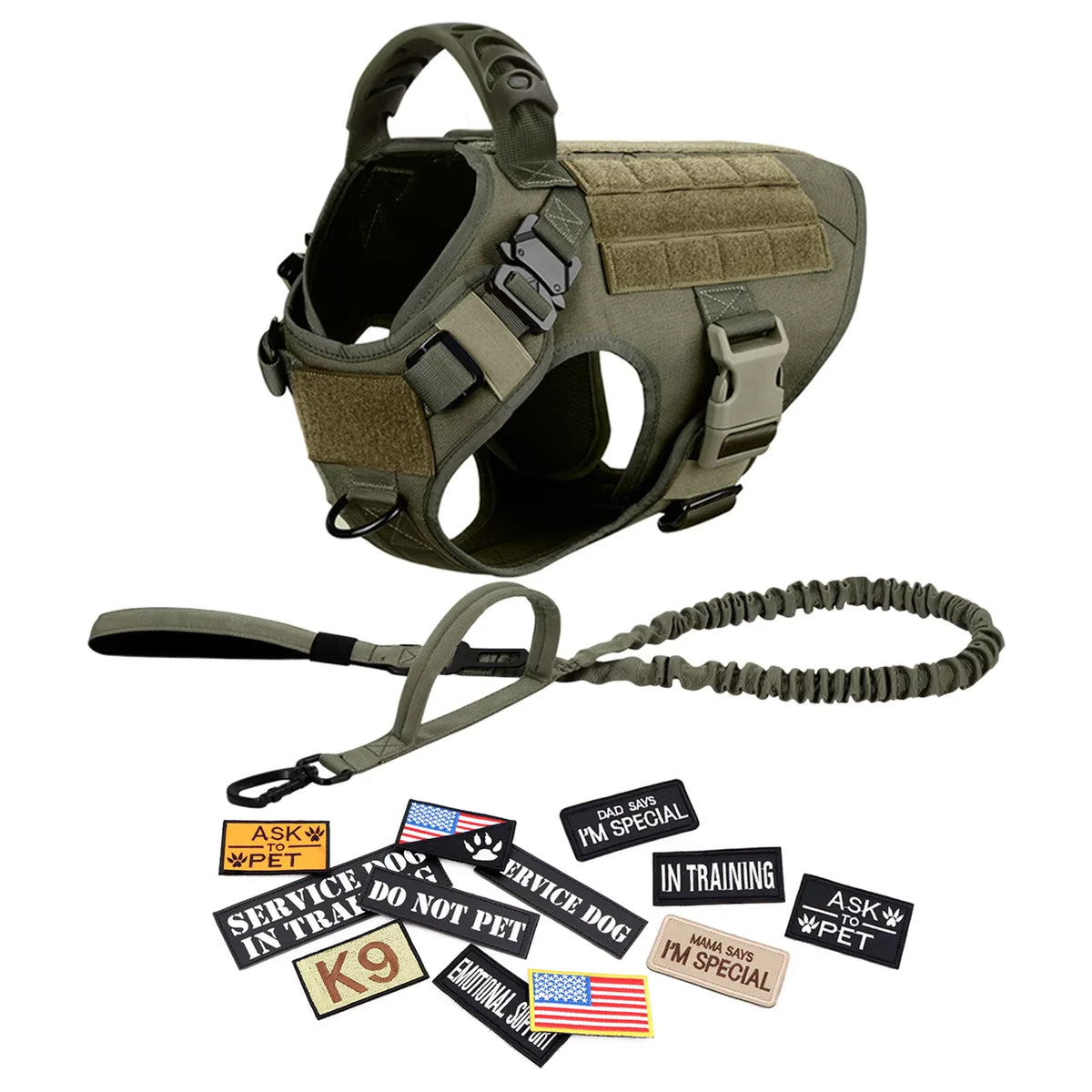 PETRAVEL Tactical Dog Harness Vest With Leash And Training Patches
