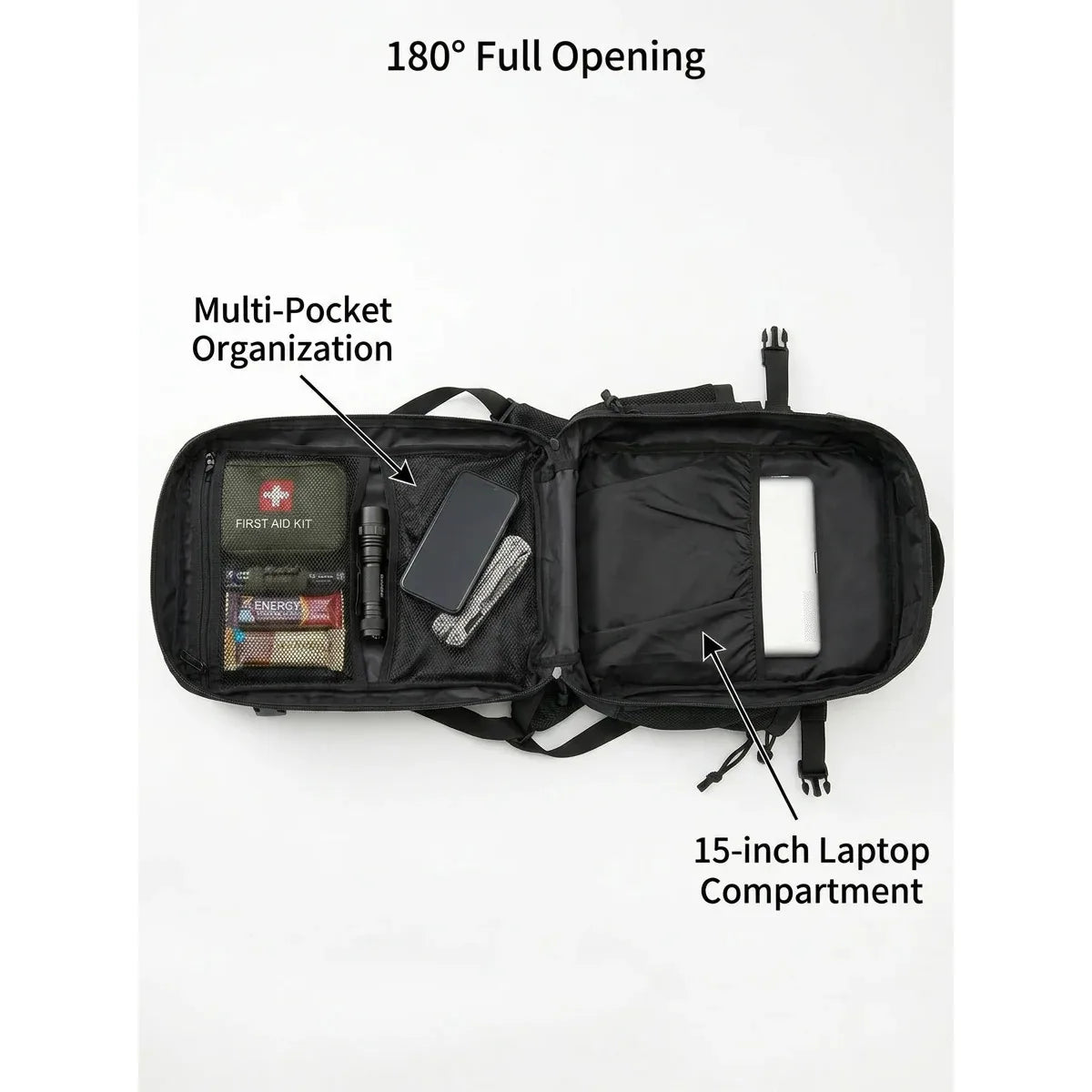 ReFire Gear Tactical MOLLE Hiking Backpack With Dual Cup Holders