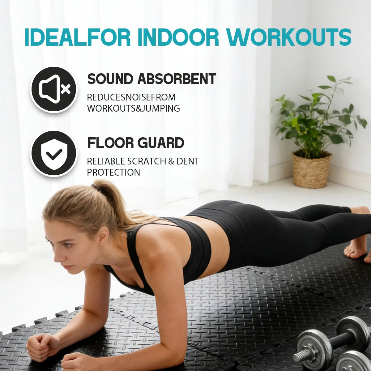 Interlocking EVA Foam Exercise Mat Tiles for Home Gym Workouts