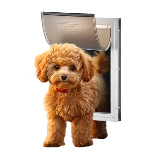 Weatherproof Aluminum Pet Door With Lock And Flexible Flap