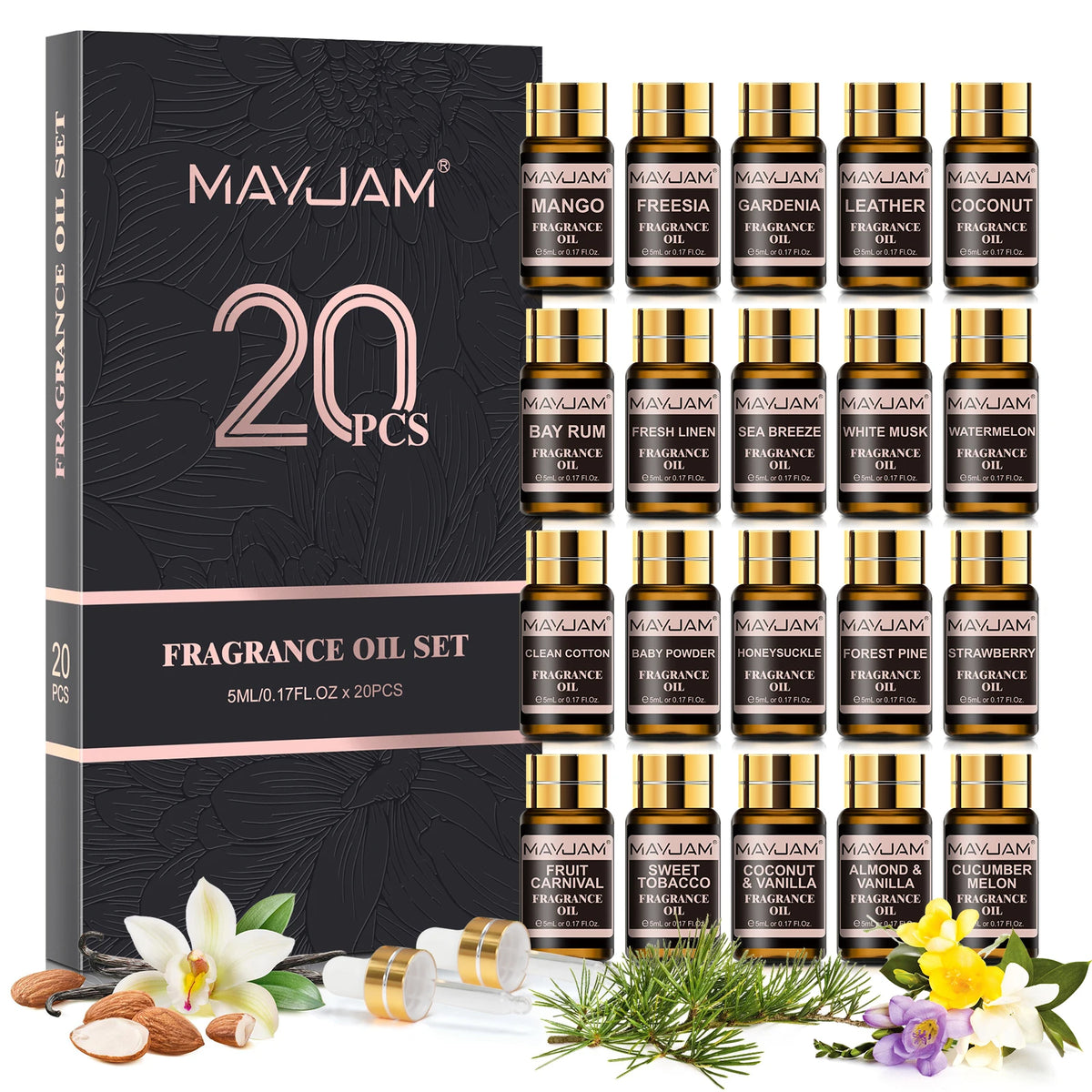 MAYJAM Fragrance Oils for Diffusers, Candles, and Home Aromatherapy