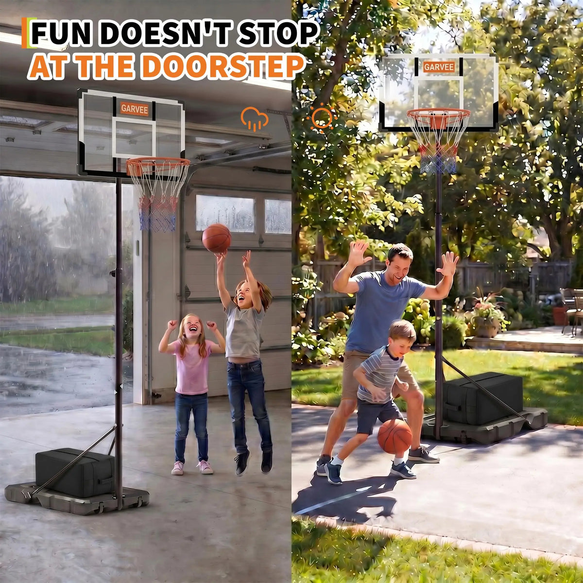 HiMISS Portable Adjustable Basketball Hoop For Indoor Outdoor Play