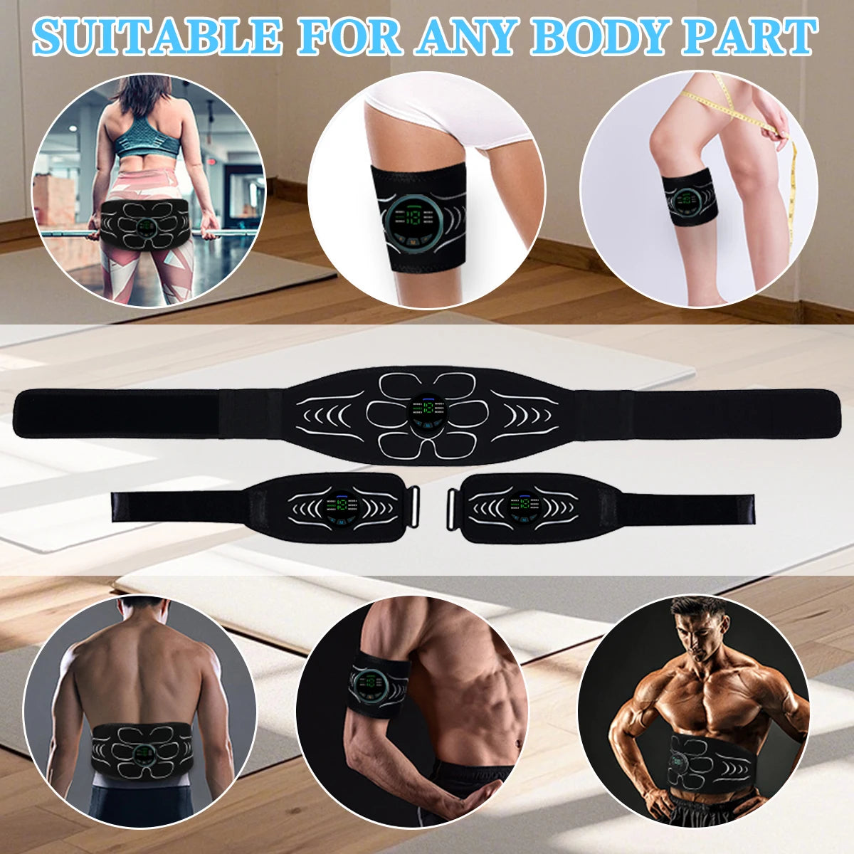 Woflend Rechargeable EMS Muscle Stimulator Fitness Massage Belt
